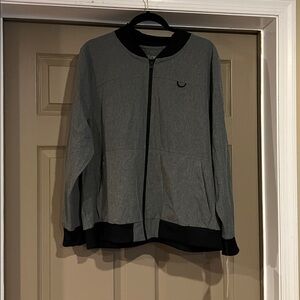 Hanes Women's Scrub Bomber Jacket - Gray and Black